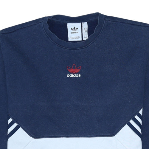 Adidas Men's Blue Pullover Sweatshirt M Logo Zip Sports Style