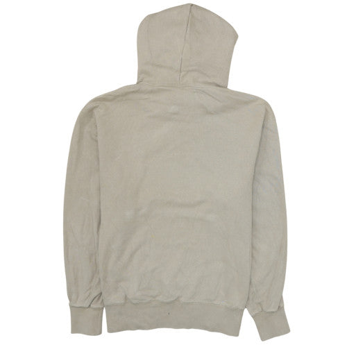 Nike Men Beige Pullover Hoodie M Fleece Logo Drawstring Regular Fit