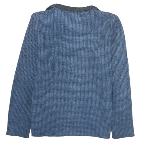 Weird Fish Men’s Blue Knit 1/4 Zip Collared Sweatshirt Size S