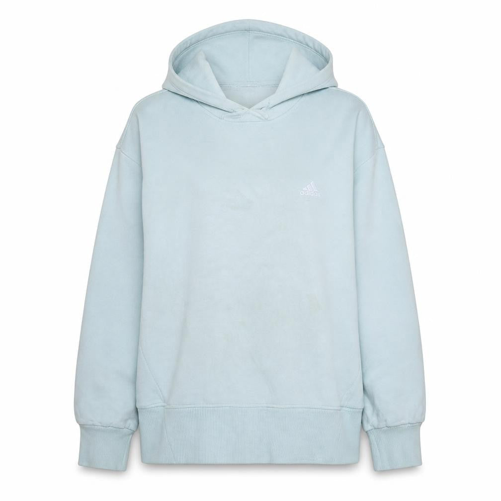 Adidas Women's Blue 1X Pullover Hoodie Cotton Blend Casual