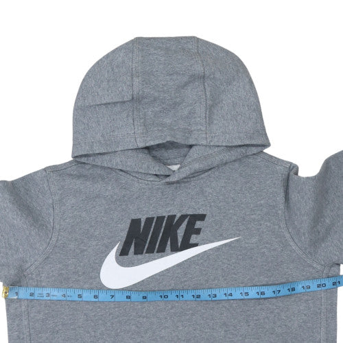 Nike Boys Grey XL Pullover Hoodie - Graphic Print Fleece Sweatshirt