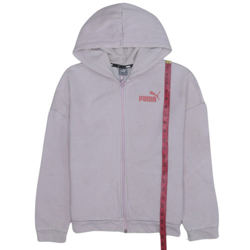 Puma Girls Pink Full Zip Hooded Hoodie 13-14 Years Regular Fit