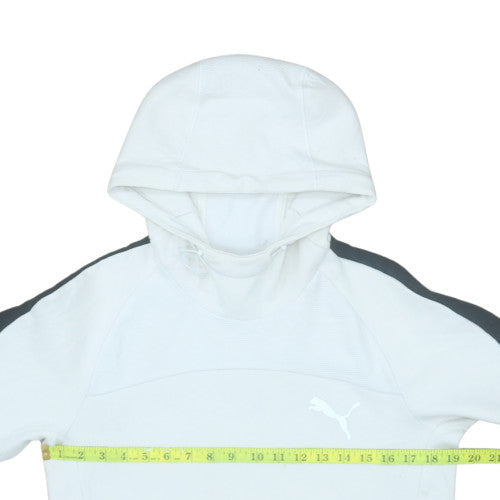 Puma Men's White Pullover Hoodie Size S Sports Knit Long Sleeve