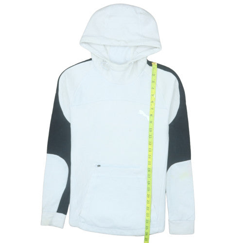 Puma Men's White Pullover Hoodie Size S Sports Knit Long Sleeve