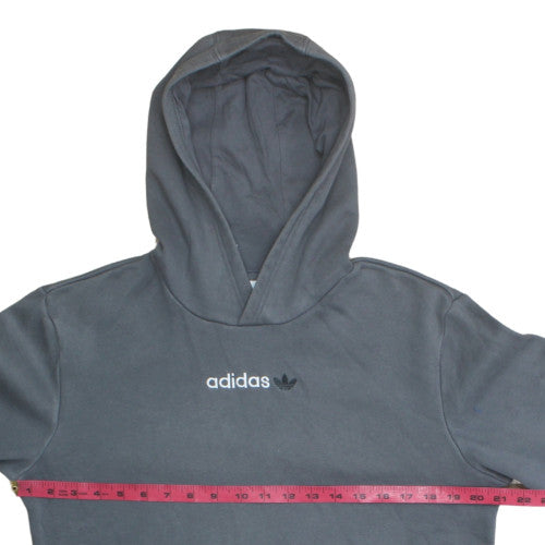 Adidas Boys Grey Pullover Hoodie 15-16 Years XL Logo Graphic Hooded Sweatshirt