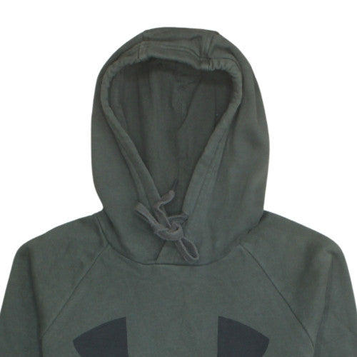 Under Armour Men's Green Pullover Hoodie Size M Graphic Logo Cotton Blend