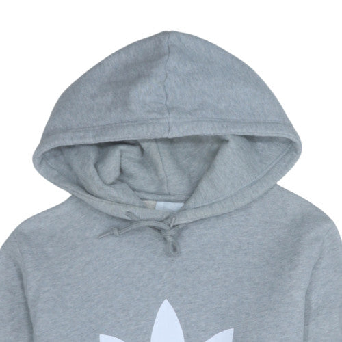 Adidas Women’s Grey Pullover Hoodie Size S Logo Print Casual Wear