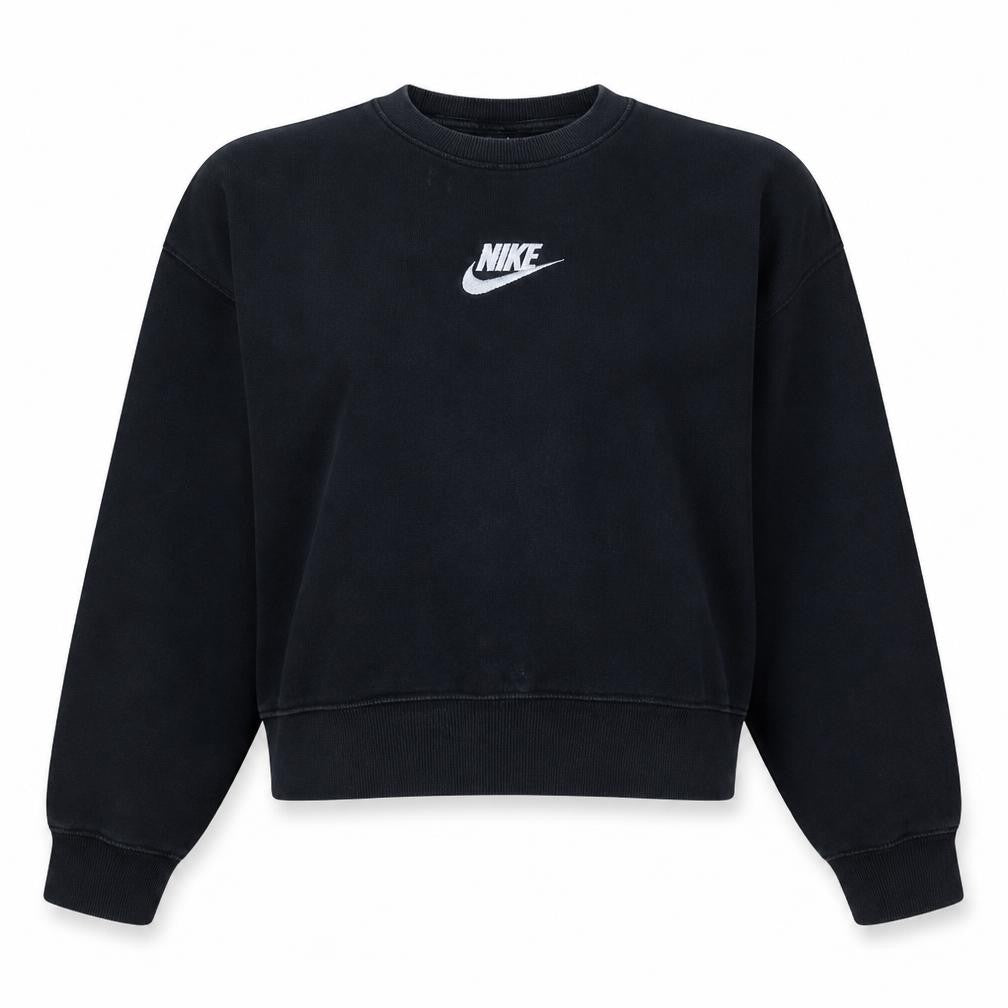 Nike Womens Black XS Cropped Crew Neck Pullover Sweatshirt