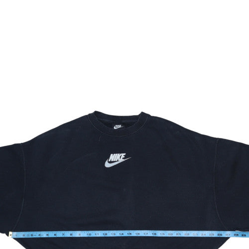 Nike Womens Black XS Cropped Crew Neck Pullover Sweatshirt