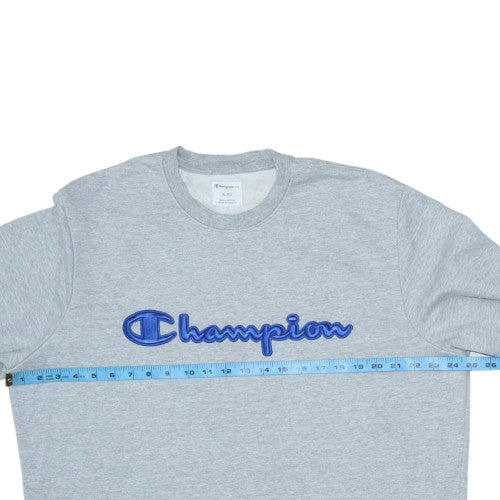Champion Men's Grey XL Sweatshirt Crew Neck Pullover Logo Cotton Blend