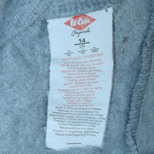 Lee Cooper Womens Grey Full Zip Hoodie Size 14 Cotton Blend Casual