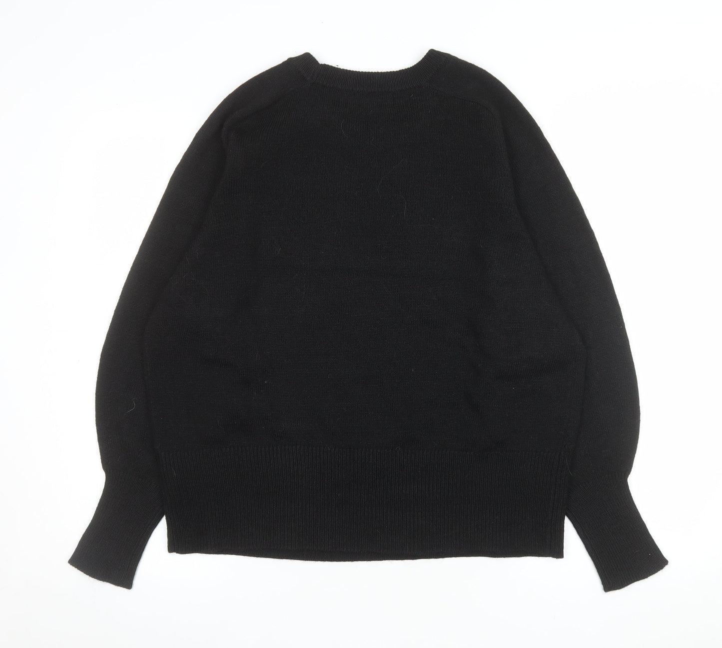 Next Women Black L Jumper Crew Neck Long Sleeve Knit Pullover
