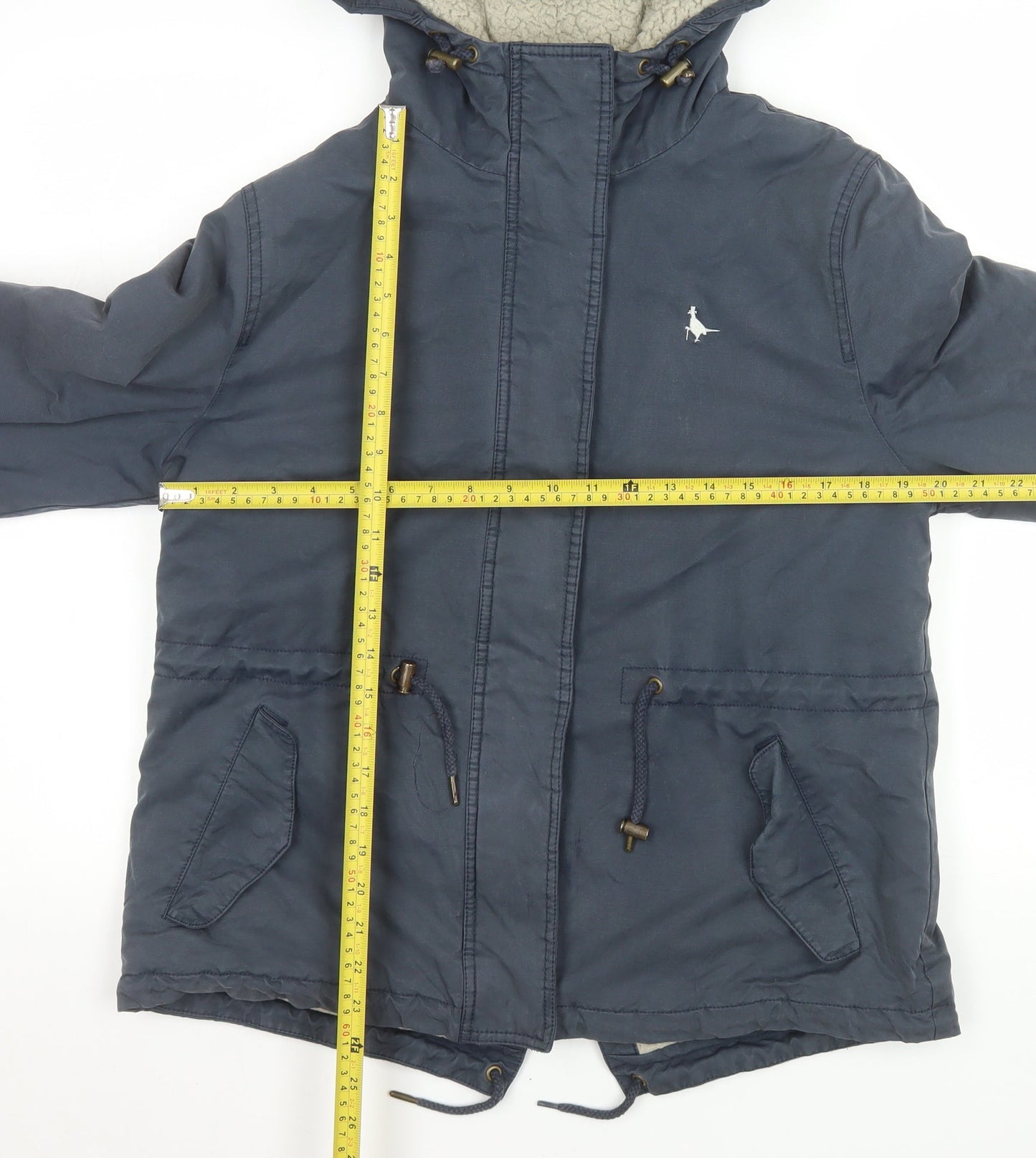 Jack Wills Women’s Blue Hooded Parka Jacket Size 12