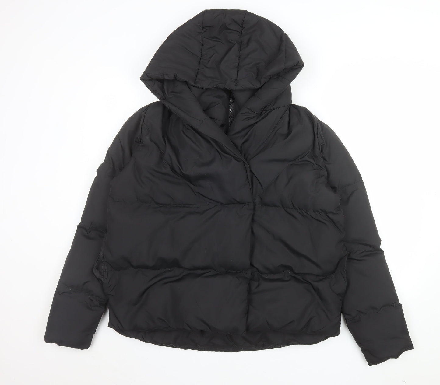 Threadbare Womens Black Hooded Puffer Jacket Size 8 Winter Coat