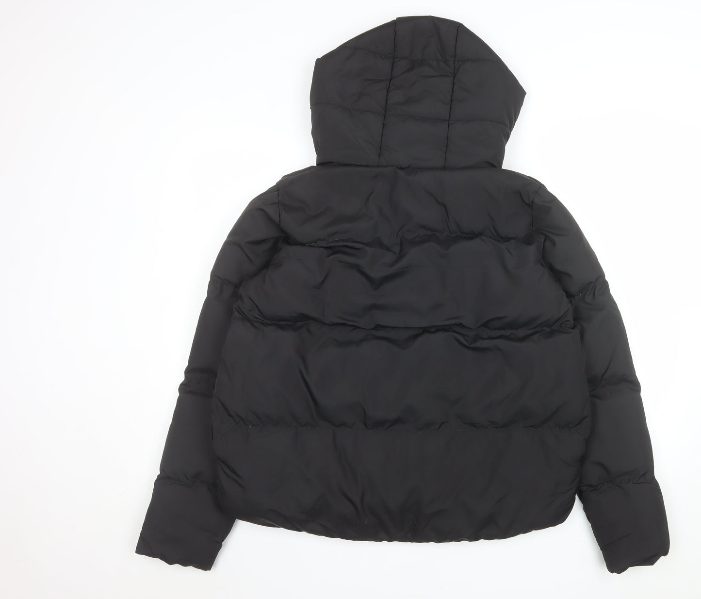 Threadbare Womens Black Hooded Puffer Jacket Size 8 Winter Coat