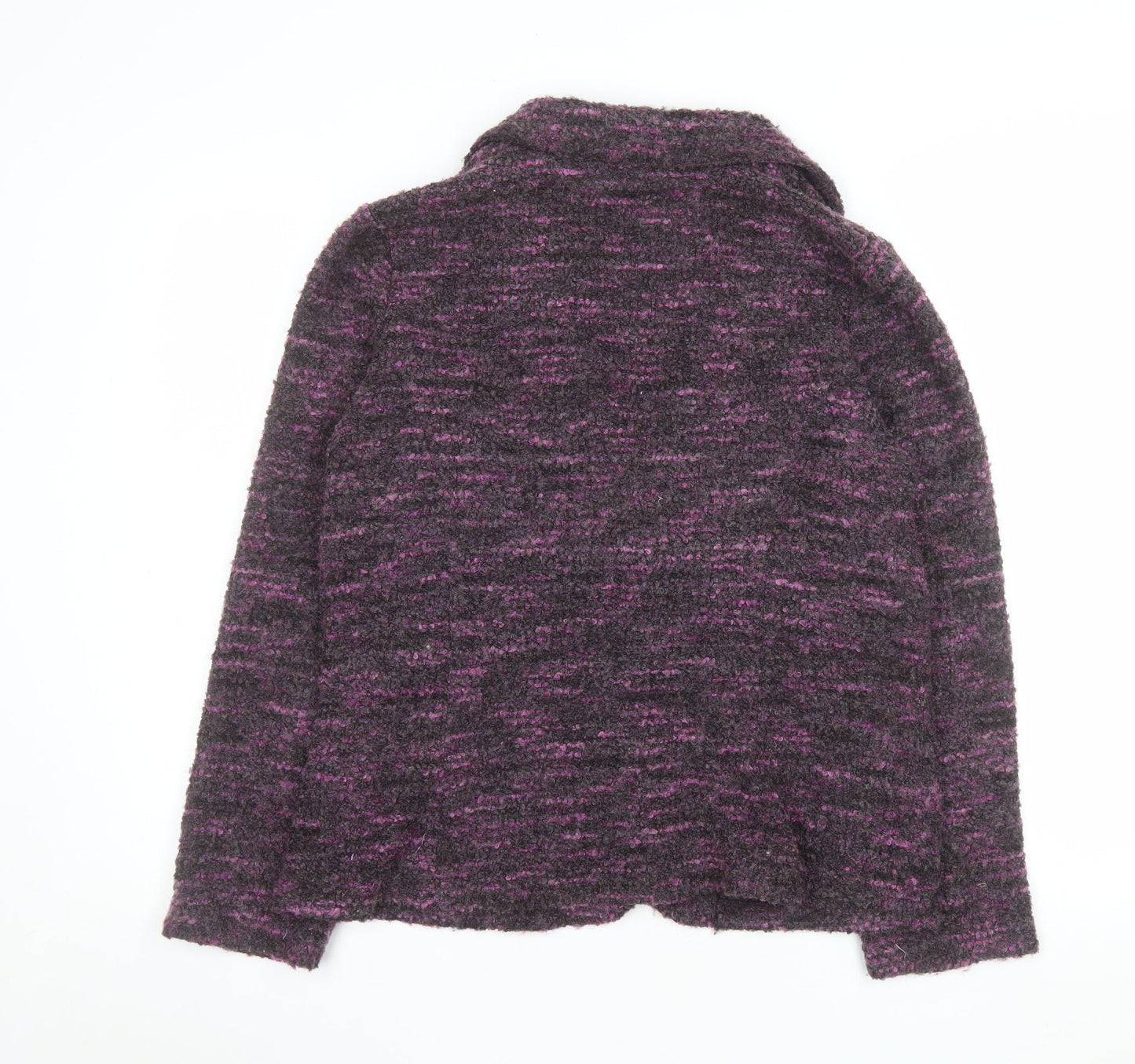 Marks and Spencer Women Purple Bouclé Blazer UK 16 Single-Breasted Jacket