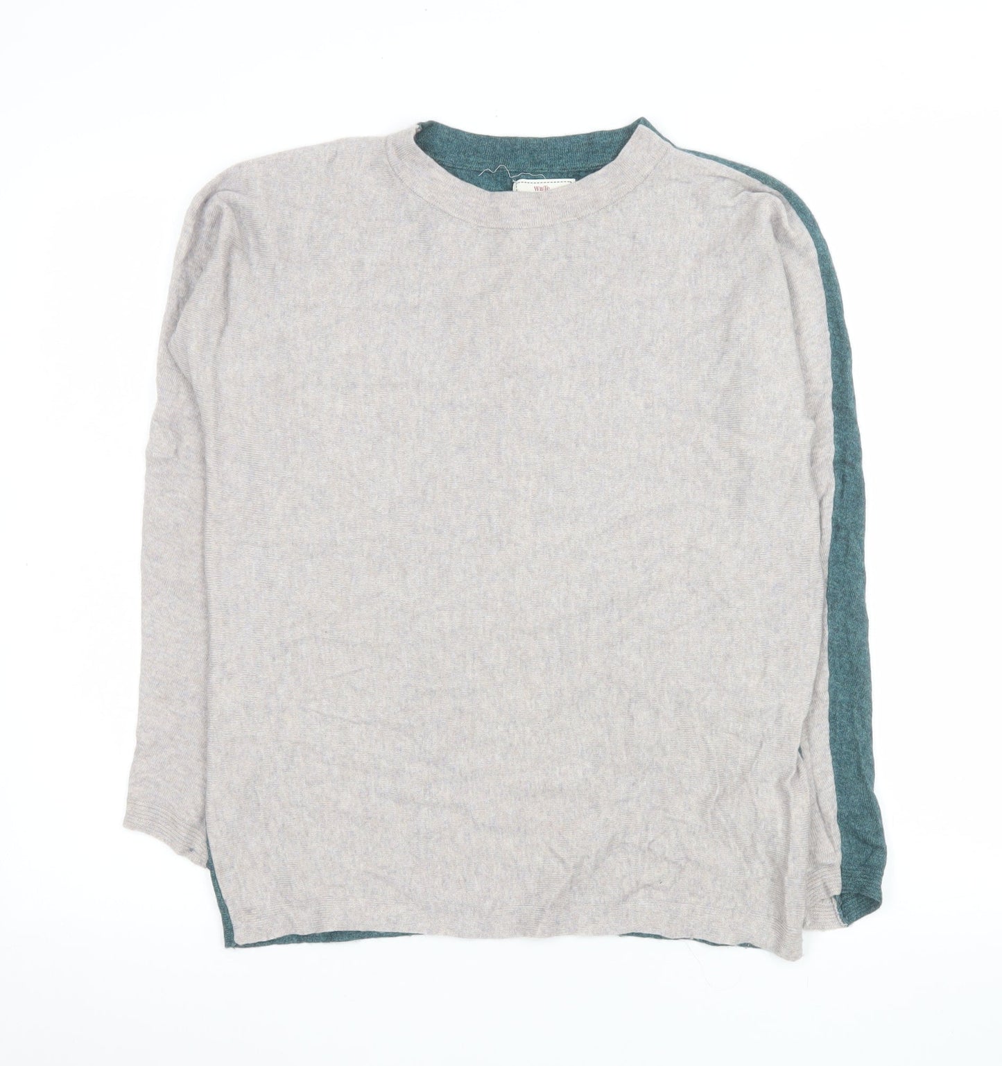 White Stuff Women’s Grey & Teal Reversible Jumper UK 8 Merino Wool Blend