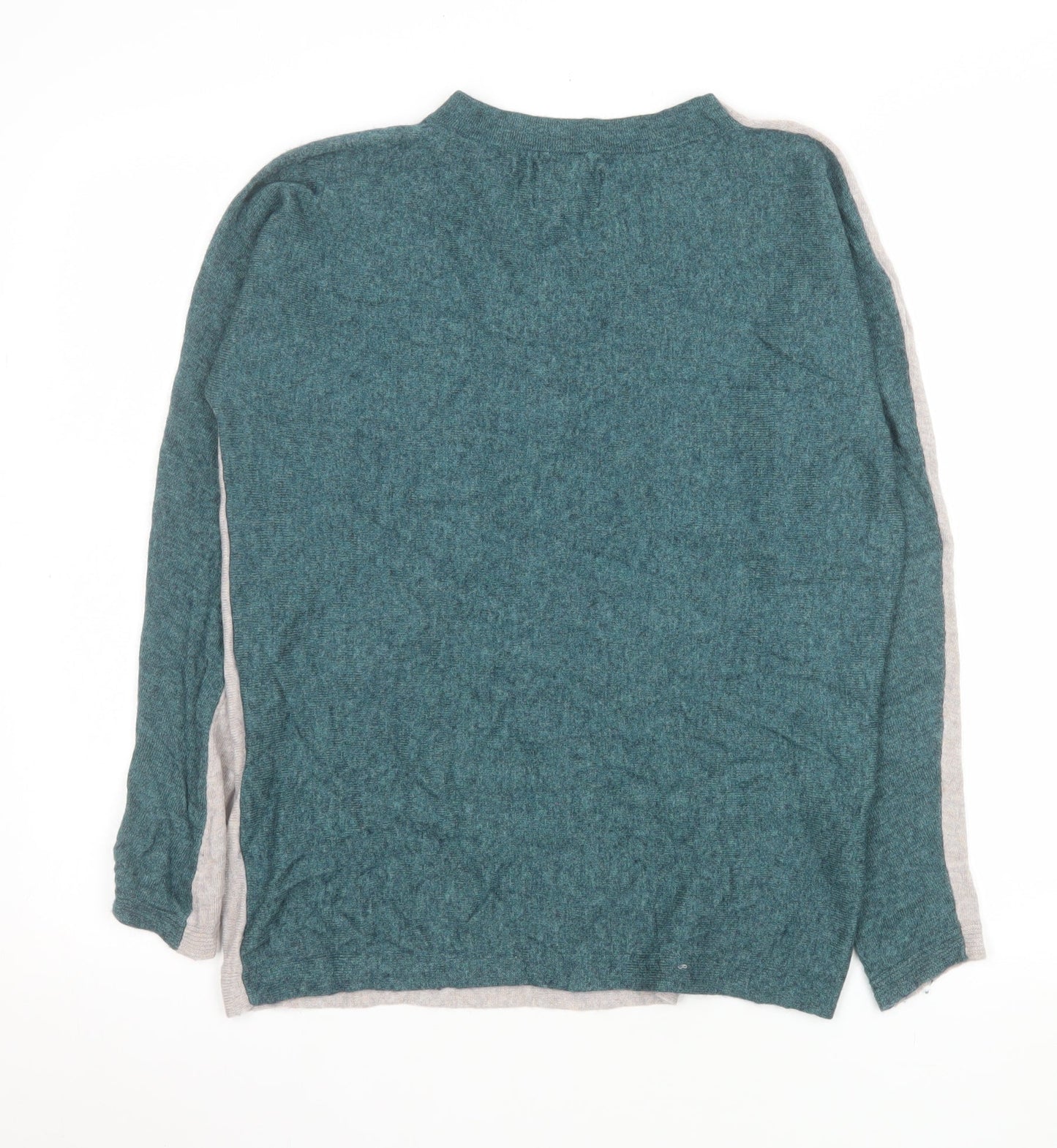 White Stuff Women’s Grey & Teal Reversible Jumper UK 8 Merino Wool Blend