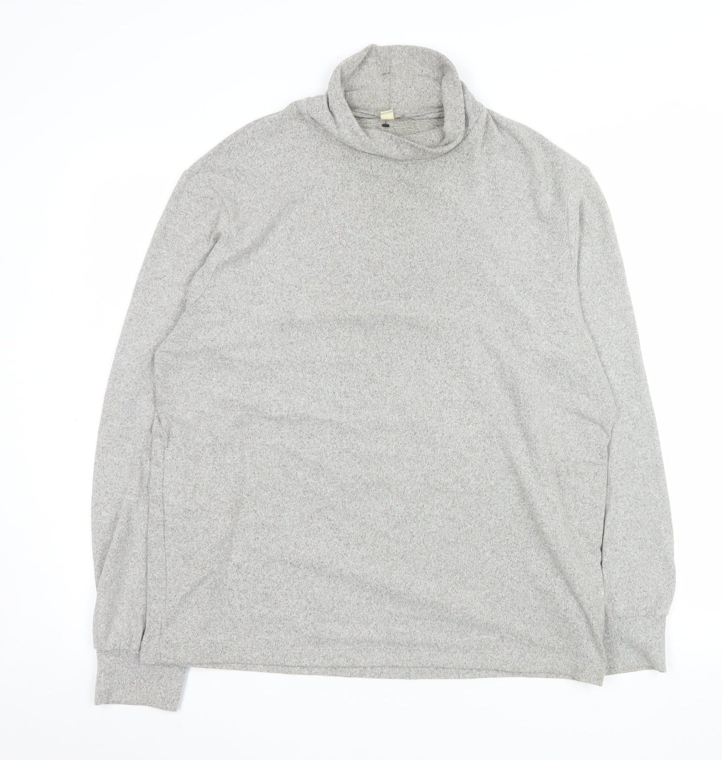 Uniqlo Men Grey Roll Neck Knit Sweatshirt Size L