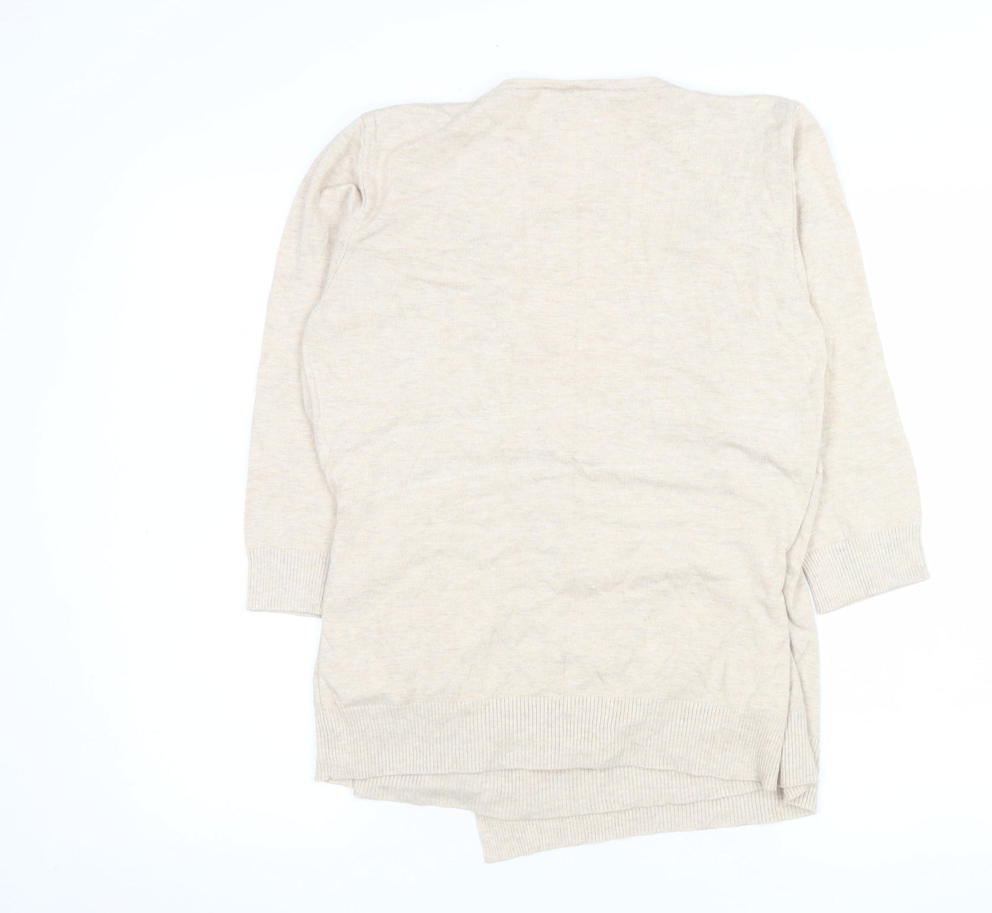 Kaliko Women Beige Wrap Tie Knit Cardigan Size 14