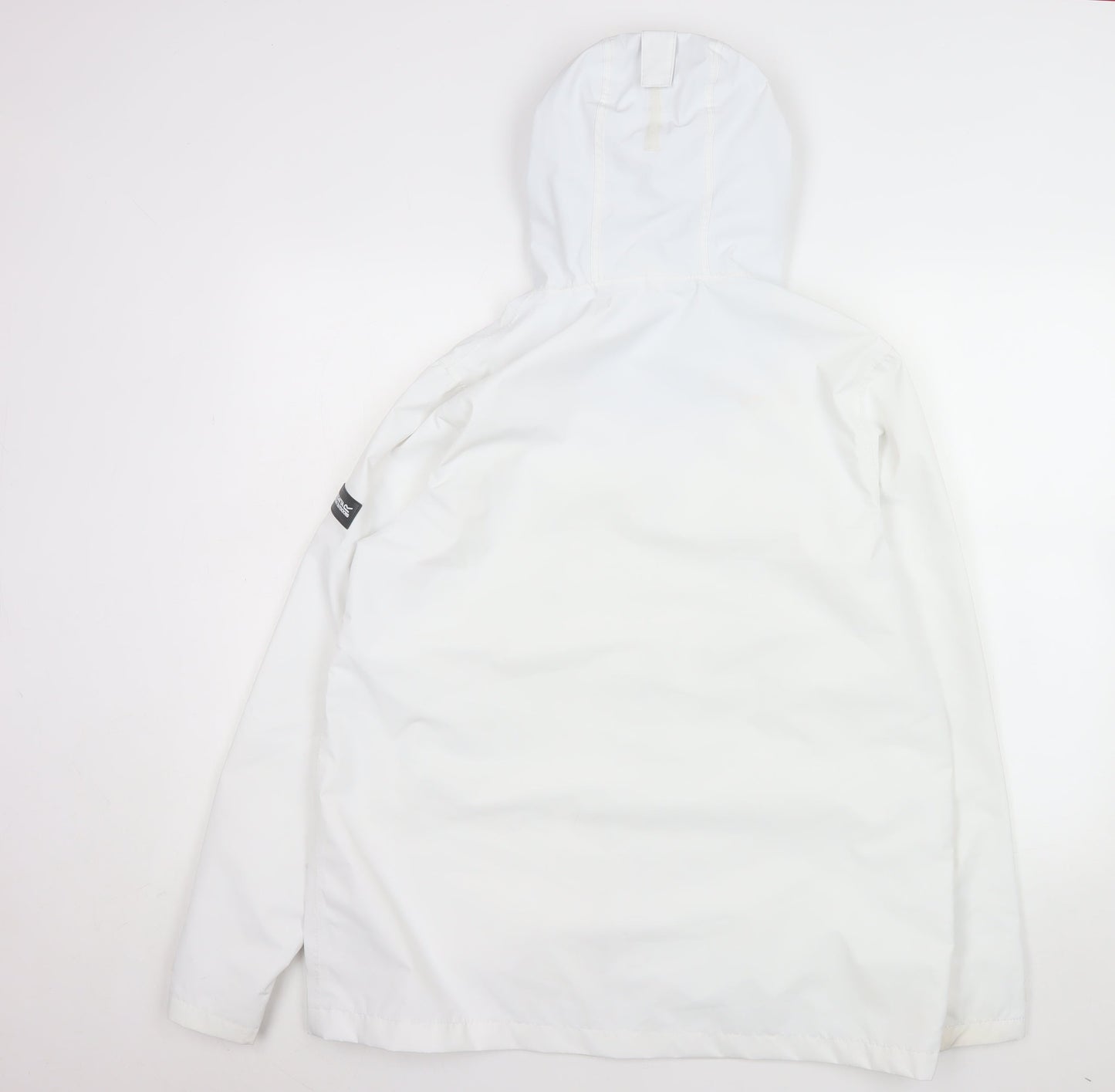 Regatta Women White Waterproof Hooded Rain Coat Size 16