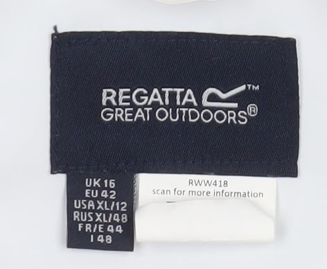 Regatta Women White Waterproof Hooded Rain Coat Size 16