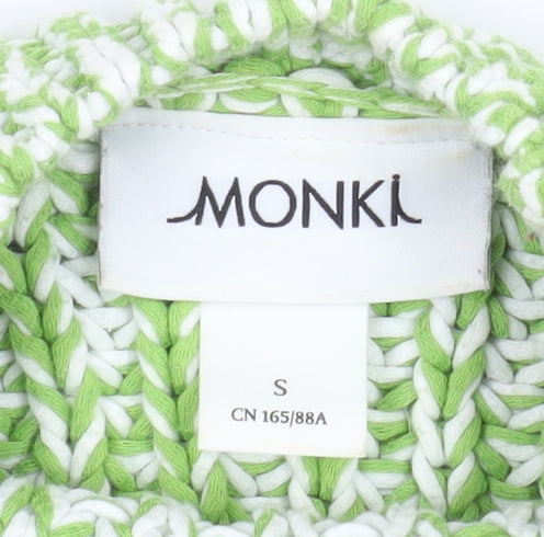 Monki Womens Green Crew Neck Chunky Knit Pullover Jumper Size S
