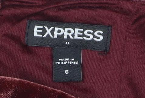 Express Women's Burgundy Velvet Strapless Jumpsuit Size 10 UK
