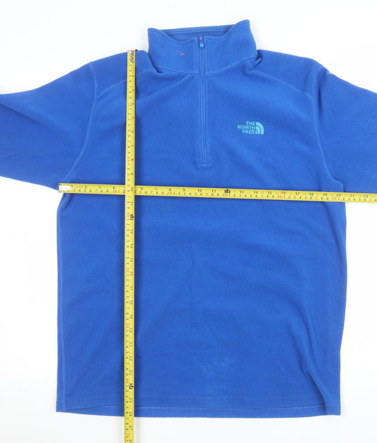 The North Face Men's Blue Fleece 1/4 Zip Pullover Sweatshirt M