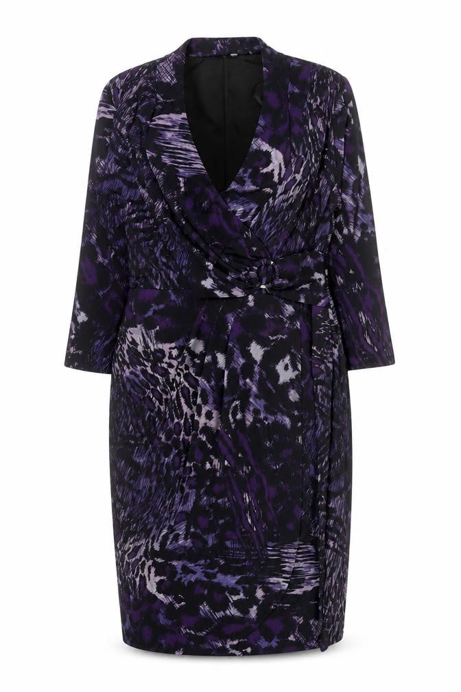 Windsmoor Women’s Purple Animal Print Wrap Dress Size 12