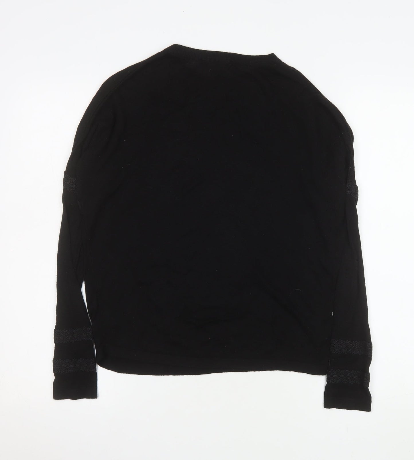 Marks and Spencer Women's Black Knit Long Sleeve Blouse Small