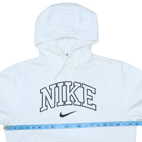 Nike Women White Pullover Hoodie Small Standard Fit Cotton Logo Sportswear