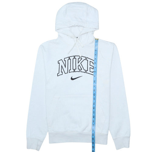 Nike Women White Pullover Hoodie Small Standard Fit Cotton Logo Sportswear