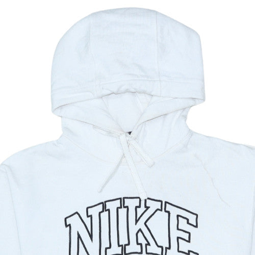 Nike Women White Pullover Hoodie Small Standard Fit Cotton Logo Sportswear