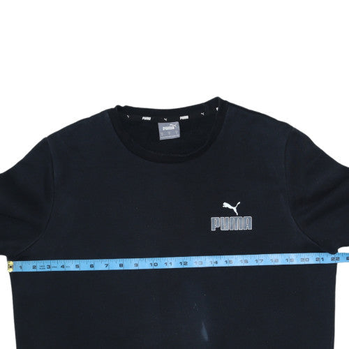Puma Men's Black Crew Neck Logo Sweatshirt Size M Regular Fit