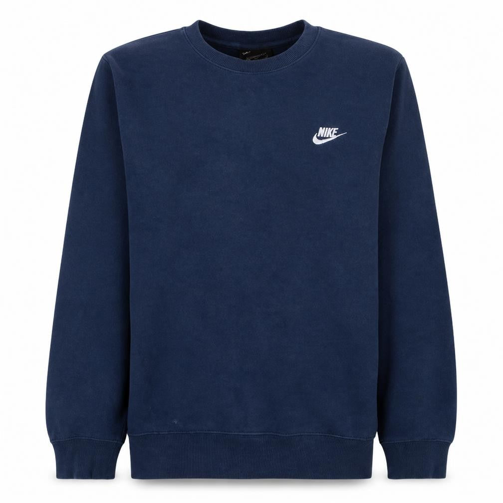 Nike Mens Blue Crew Neck Pullover Sweatshirt S Regular Fit Fleece