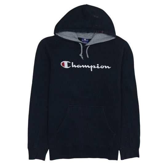 Champion Men’s Black Pullover Hoodie Medium Logo Fleece Sweatshirt
