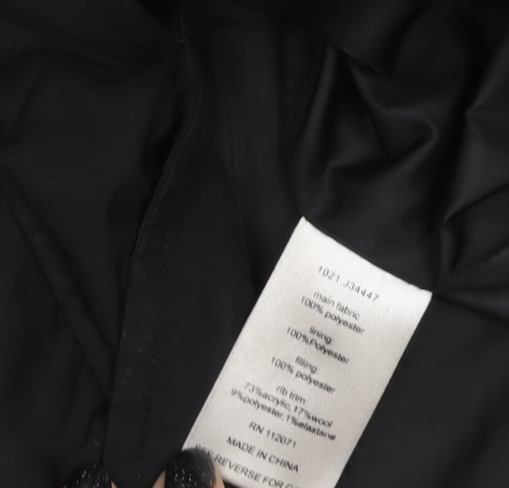 Jigsaw Women's Black Hooded Long Parka Coat Size 12