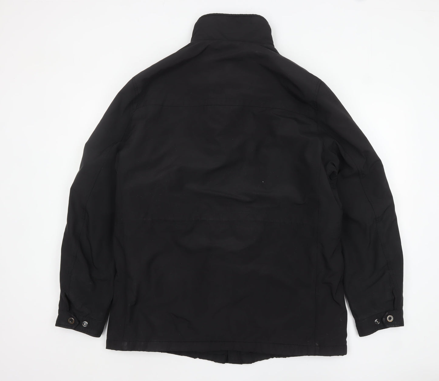 Marks and Spencer Men's Black L Parka Jacket Lined Winter Zip Coat
