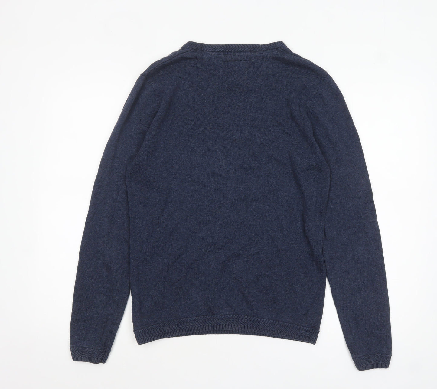 Threadbare Men's Blue Cotton Crew Neck Pullover Jumper Size S