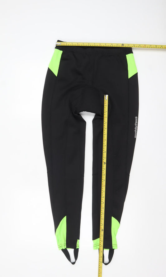 Muddyfox Men's Black Cycling Compression Leggings L Reflective Panels