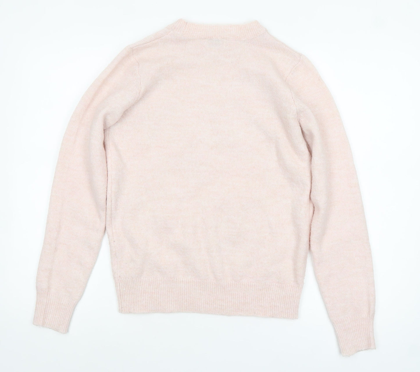 Papaya Womens Pink Sequin Heart Pullover Jumper Size S