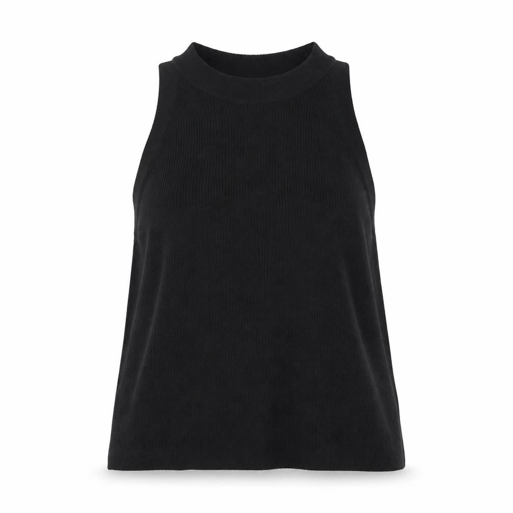 Wilfred Black High Neck Knit Tank Top Women's XL
