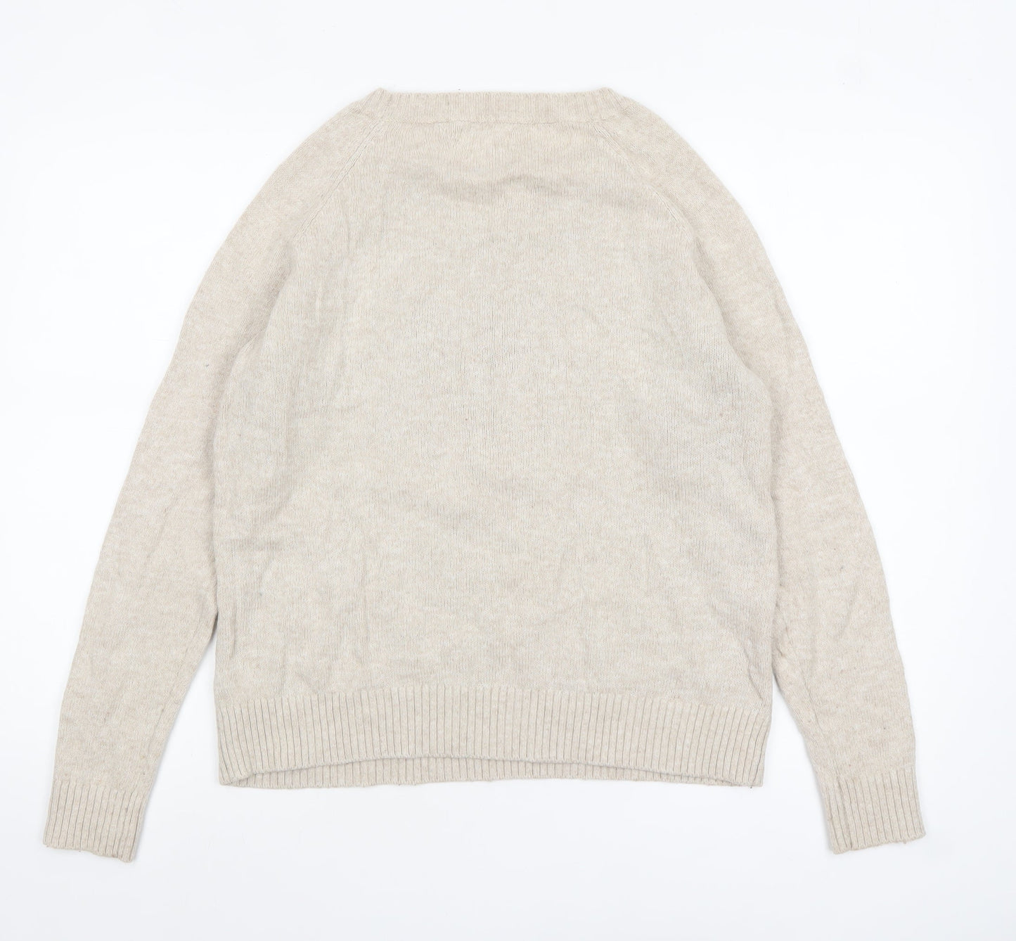 Fat Face Women's Beige Christmas Jumper Size 12 Pullover