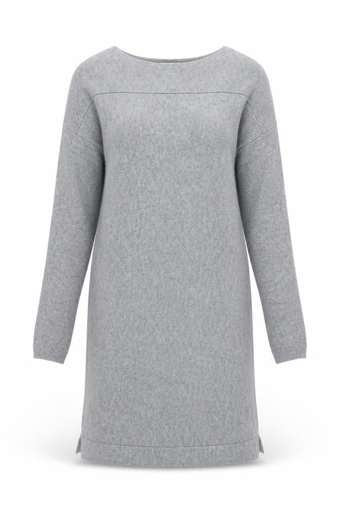 Monsoon Women Grey Wool Jumper Dress Size S Long Sleeve Knit Winter