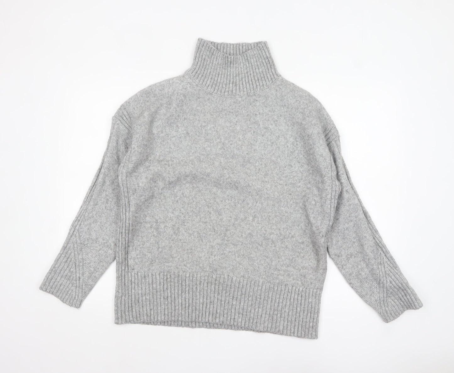 New Look Women Grey Roll Neck Long Sleeve Knit Jumper Size S