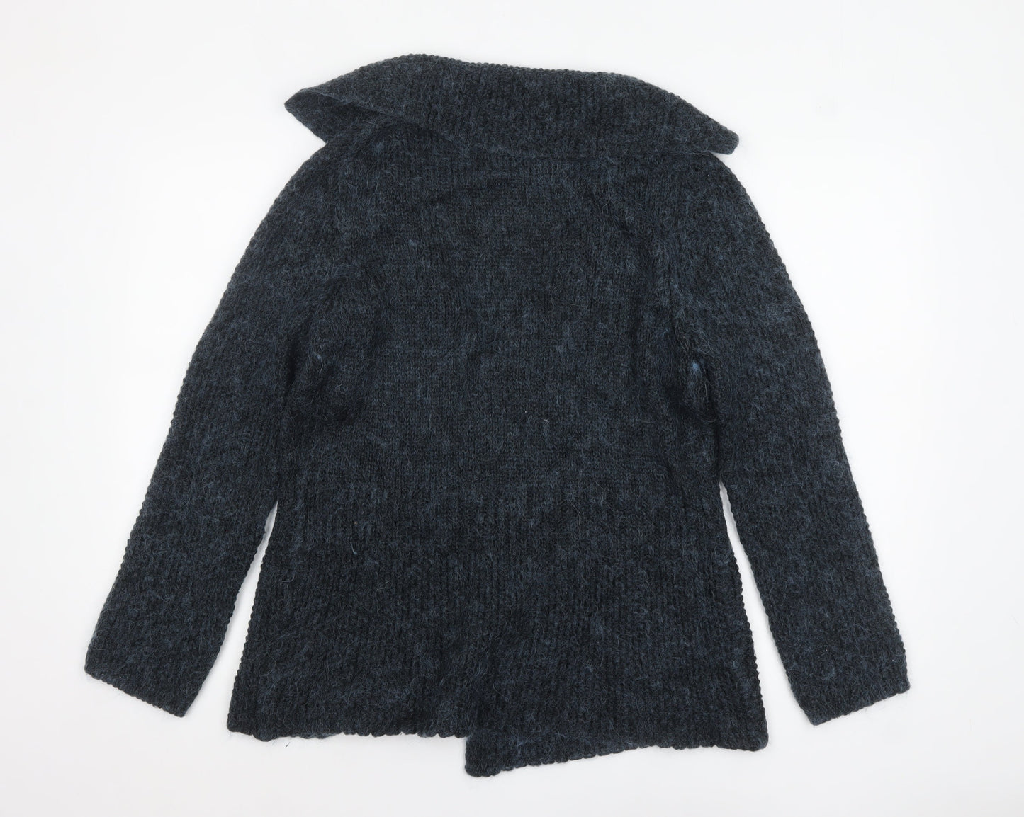 Marks and Spencer Women’s Grey Chunky-Knit Cardigan L V-Neck