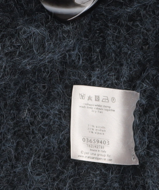 Marks and Spencer Women’s Grey Chunky-Knit Cardigan L V-Neck