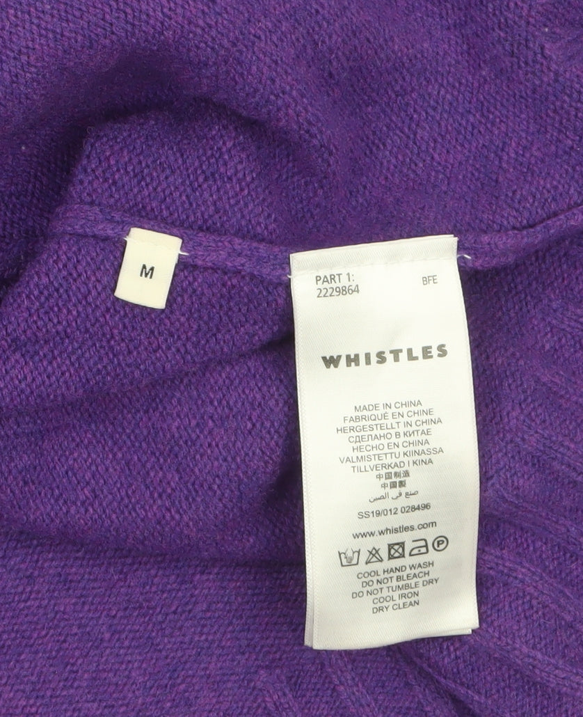 Whistles Women’s Purple Merino Wool Mock Neck Jumper Size M