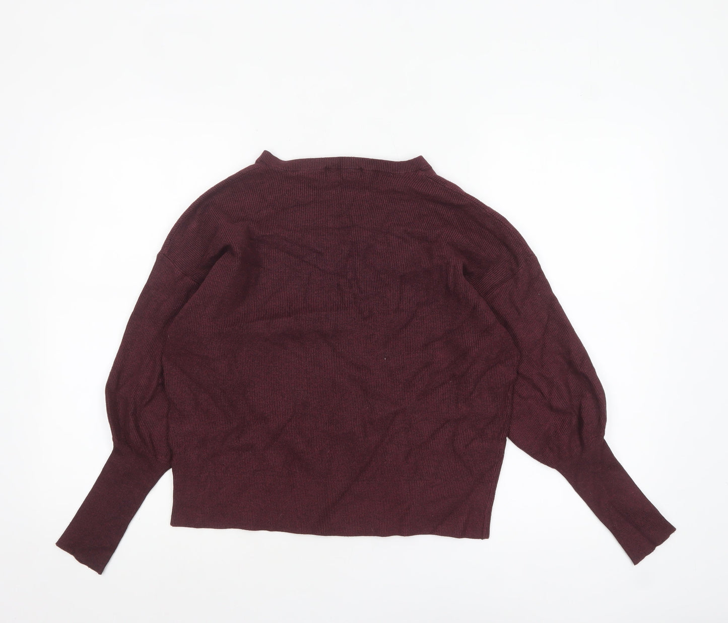 Marks and Spencer Women’s Brown V-Neck Puff Sleeve Knit Jumper M